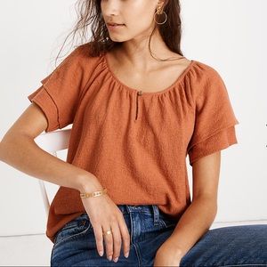 Texture & Thread Tiered-Sleeve Top XS